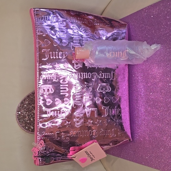 Juicy Couture 💖NWT💖 Pink Foiled Large Travel Cosmetic Bag!💖💖💖 - Picture 14 of 14